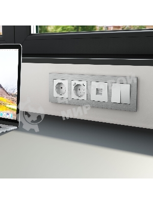 Рамка на 4 поста WERKEL AluMax (алюминий) W0043506