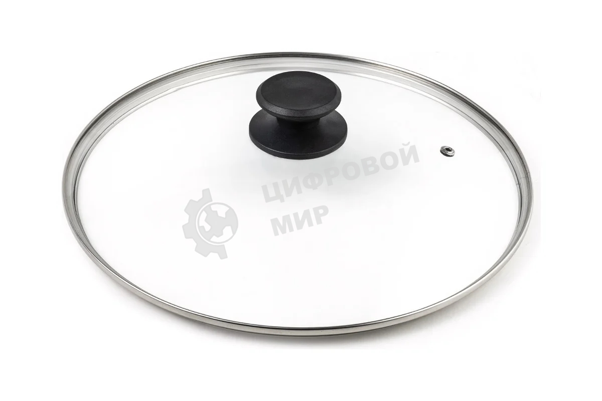 Крышка LARA LR01-99 28 см стеклянная универсальная, стильная ручка