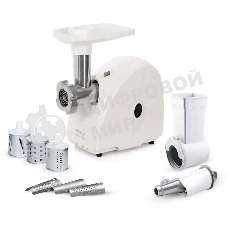 Мясорубка электрическая Аксион М32.02 белый, 1500 Вт, 1.7 кг/мин, защита от перегрузки, насадки - 5