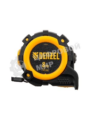 Рулетка Denzel 8м х 32мм, автоматич. фиксац., нейлон. покрытие, магнит. зацеп, двухстор. разметка