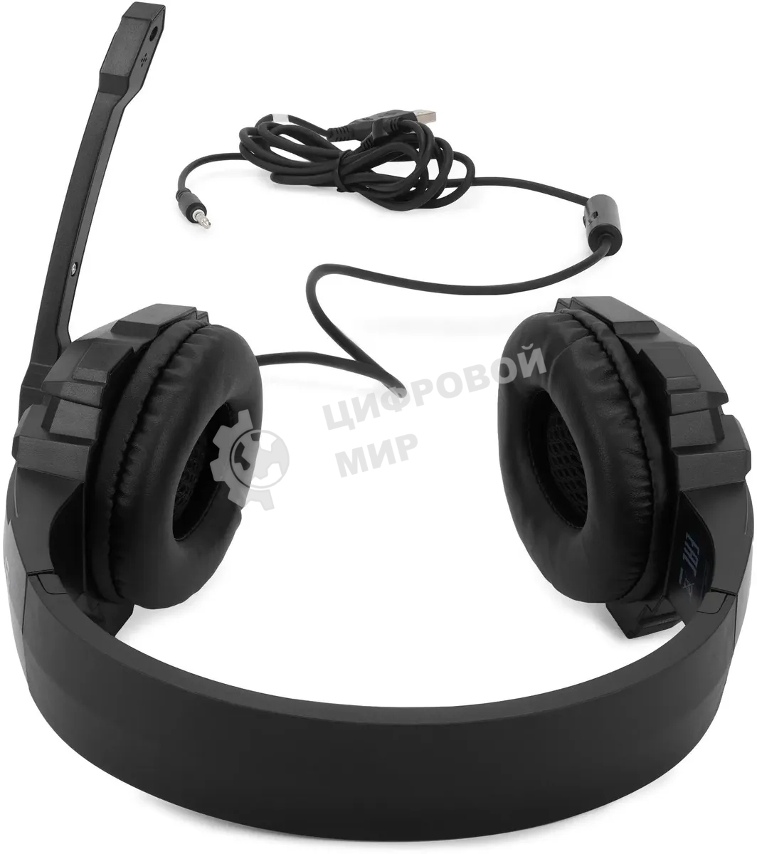 Гарнитура проводная с микрофоном Оклик HS-L355G черный 1.8м мониторные оголовье (1939807)