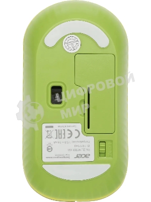 Мышь беспроводная Acer OMR205 зеленый/желтый, 1200 dpi, радиоканал, USB, кнопки - 3