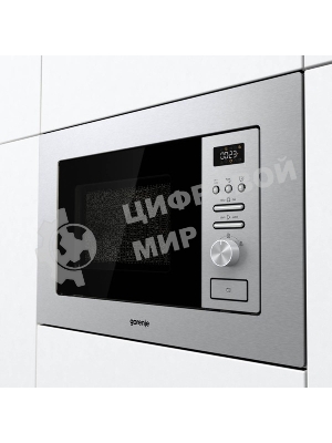 Встраиваемая микроволновая печь Gorenje BM201AG1X нержавеющая сталь, 20 л, 800 Вт, переключатели - поворотный механизм/кнопки