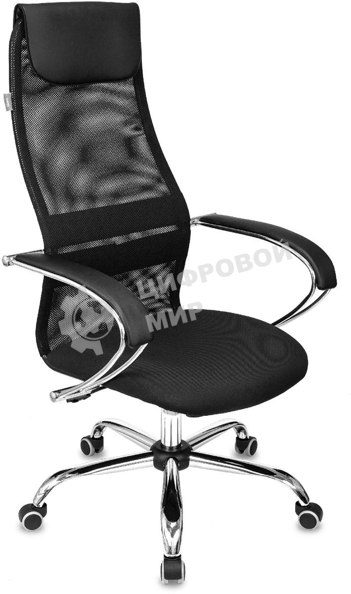 Кресло руководителя Бюрократ CH-607SL TW-01 Neo Black черный, сетка/ткань с подголов. на колес. металл хром