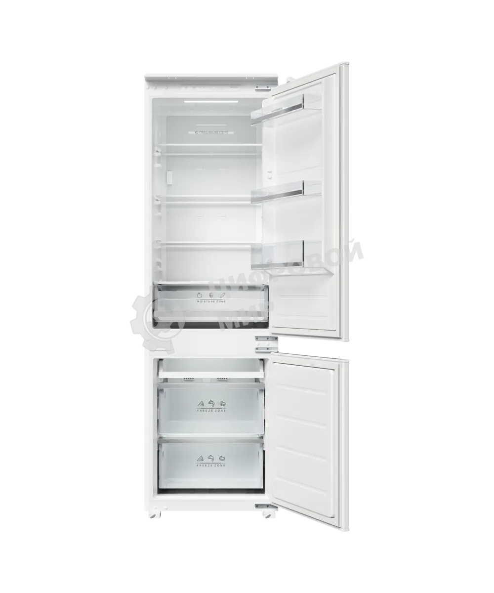 Встраиваемый холодильник Kuppersberg RBN 1761, High-Tech, ВхШхГ 178.5х54х55 см, объем 274 л, инверторный компрессор, электронное управление, скользящее крепление фасада, No Frost, LED освещение, супер заморозка, энергоэффективность А++