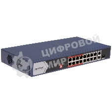 Коммутатор Hikvision DS-3E0318P-E/M(C), 16×100 Мбит/с PoE + 1×1 Гбит/с RJ45 + 1×1 Гбит/с Combo (RJ45/SFP), неуправляемый