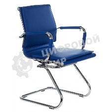 Кресло компьютерное Бюрократ CH-993-Low-V/blue синий, низкая спинка, искусственная кожа