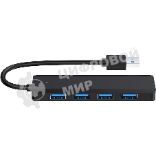 Концентратор USB 3.0 Gembird UHB-C414, 4 порта, кабель 19см, с доп питанием (Type-C)