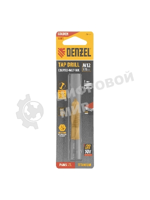 Сверло-метчик Denzel М12 х 1,75 мм, Р6М5