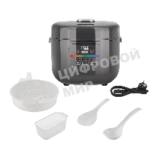 Мультиварка Redmond MC100S 860 Вт, 5 л, 12 программ, черный/ металлик