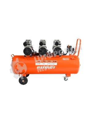 Компрессор поршневой безмасляный Patriot WO 100-440, 440 л/мин, 8 бар, 2500 Вт, 100 л, быстросъем и 