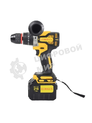 Дрель-шуруповерт Eurolux ДА-21/2Li, 20 В, 3 Ач, 55 Нм, бесщеточный