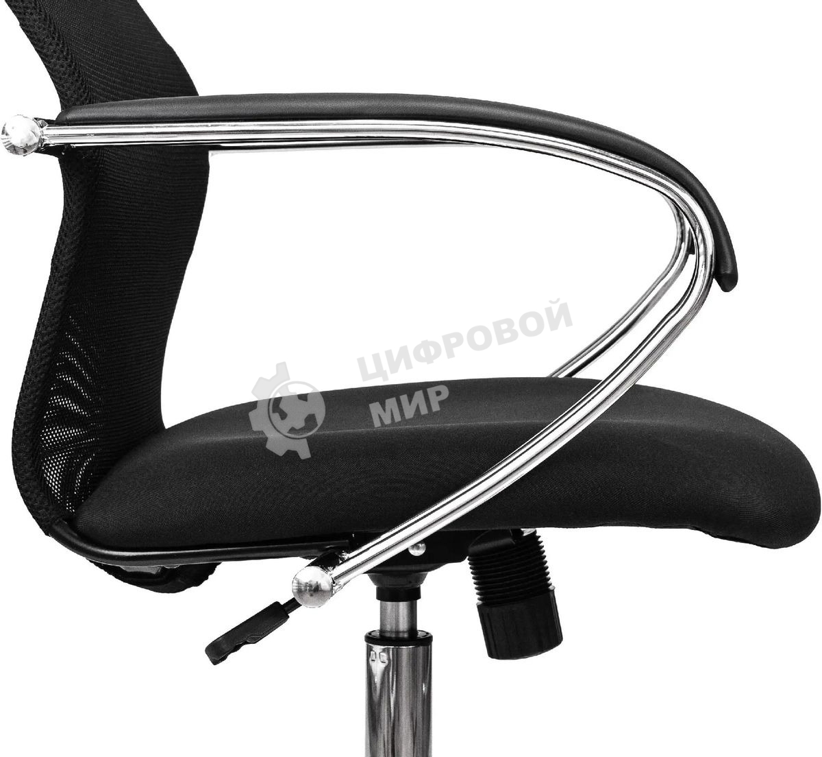 Кресло руководителя Бюрократ CH-607SL TW-01 Neo Black черный, сетка/ткань с подголов. на колес. металл хром
