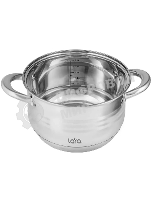 Кастрюля Lara LR02-582 SONATA 20x12,5 см, 3.9 л, нержавеющая сталь, с крышкой