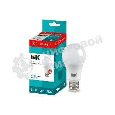 Лампа светодиодная IEK LLE-A60-12-24-48-40-E27 A60 шар 12Вт 24-48В 4000К E27 (низковольтная)
