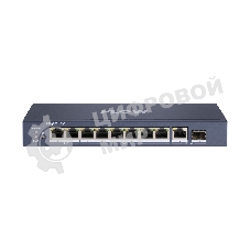 Коммутатор iFLOW F-SW-EU610HPOE-V, 8×1 Гбит/с PoE + 2×1 Гбит/с LAN, неуправляемый