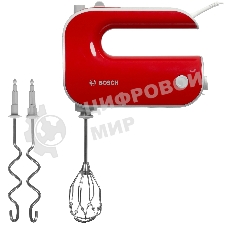 Миксер Bosch MFQ40303 красный, ручной, 500 Вт, 5 скоростей