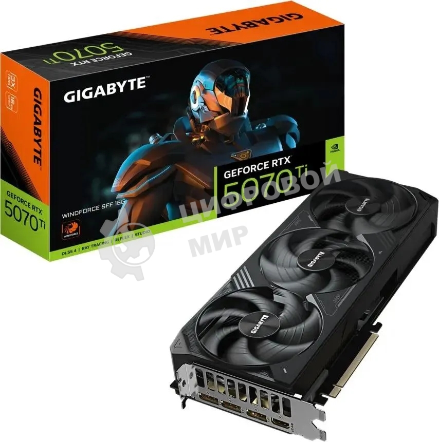 Видеокарта Gigabyte PCI-E GV-N507TWF3-16GD 1.0 NVIDIA GeForce RTX 5070TI 16Gb 256bit GDDR7 2452/28000 HDMIx1 DPx3 HDCP Ret