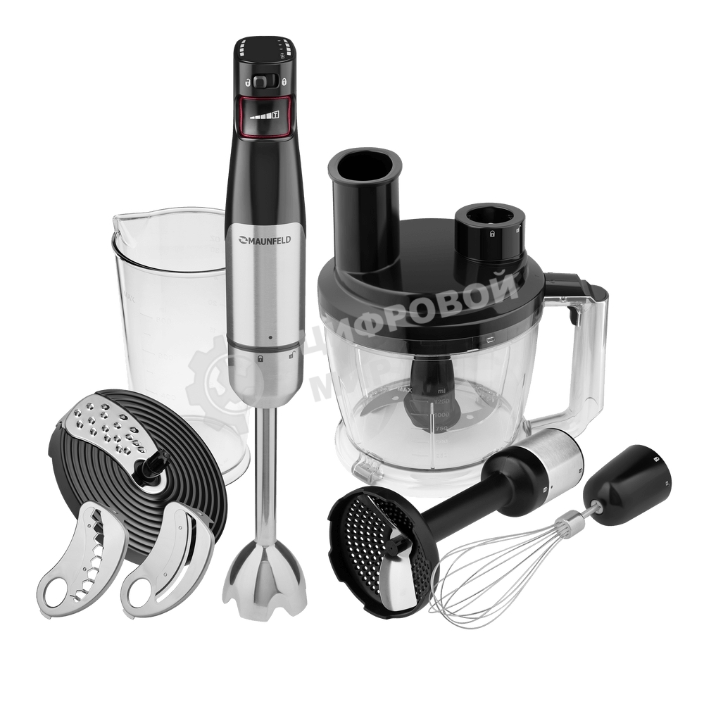 Блендер погружной Maunfeld MF-123SB PRO черный, 1000 Вт