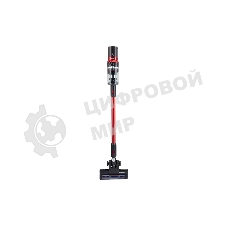 Пылесос вертикальный Harper HVC-VR03 красный/черный, питание от аккумулятора, 100 Вт, уборка сухая, пылесборник 0,8 л