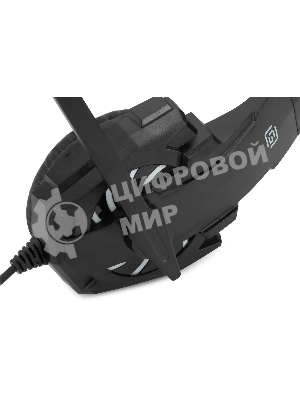 Гарнитура Oklick HS-L355G чёрный, проводная, 3.5 мм, подсветка