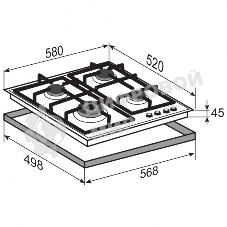Газовая варочная панель Zigmund & Shtain M 26.6 I независимая, бежевый