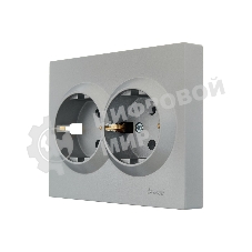 Розетка 2-м СП VESNA с заземл. ПБТ платина LEZARD 742-3500-127B