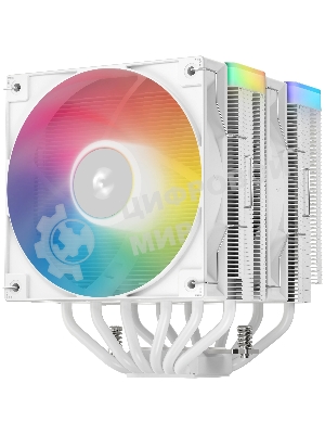 Кулер для процессора DEEPCOOL AG620 WH ARGb V2 LGA20XX/1700/1200/115X/AM5/AM4 (9шт/кор, TDP 260W, PWM, ARGb DUAL Fan 120мм, 6 тепл. трубок, белый) RET