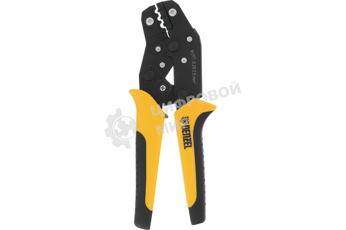 Клещи для обжима неизолированных наконечников Denzel НК и НВ, разъемов РП, 0,25 - 2,5 мм2