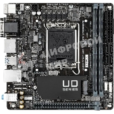 Материнская плата Gigabyte H610I DDR4, LGA 1700, Intel H610, 2xDDR4, 4xSATA, 1xM.2, 1xPCIe 4.0 x16, 1xHDMI, 1xVGA, 2xDP, 1x 1Gb LAN, 2xUSB-A 3.2 Gen 1, 4xUSB-A 2.0, 3x 3.5 мм, 7.1, Mini-ITX