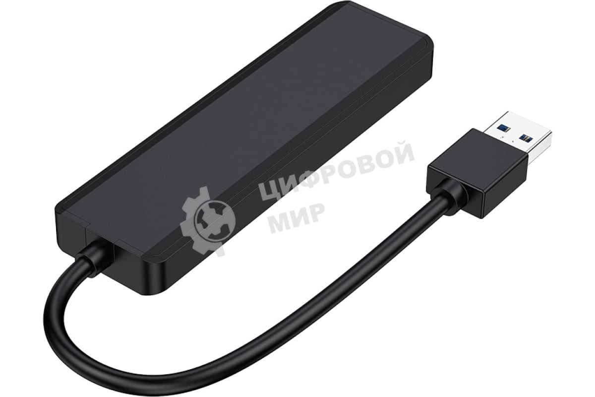 Концентратор USB 3.0 Gembird UHB-C414, 4 порта, кабель 19см, с доп питанием (Type-C)