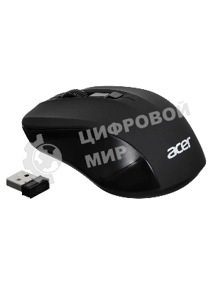 Мышь беспроводная Acer OMR010 черный, 1200 dpi, радиоканал, USB, кнопки - 3