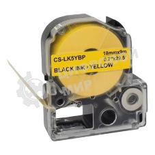 Картридж ленточный Cactus CS-LK5YBP черный, 18мм, 9м для Epson LW400/LW700/LW600P/LW1000P/K400/Z700/Z900