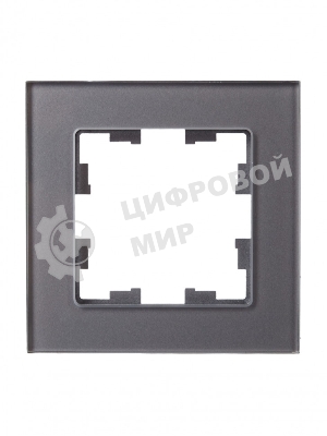 Рамка 1-местная IEK BRITE РУ-1-2-БрСе стекло серый
