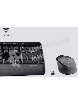 Комплект клавиатура+мышь Logitech MK345 беспроводной, USB, 1000 DPI, чёрный/серый