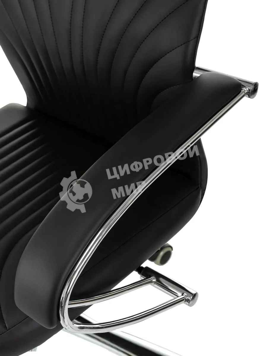 Кресло руководителя Бюрократ CH-610SL черный эко.кожа крестов. металл хром пластик черный