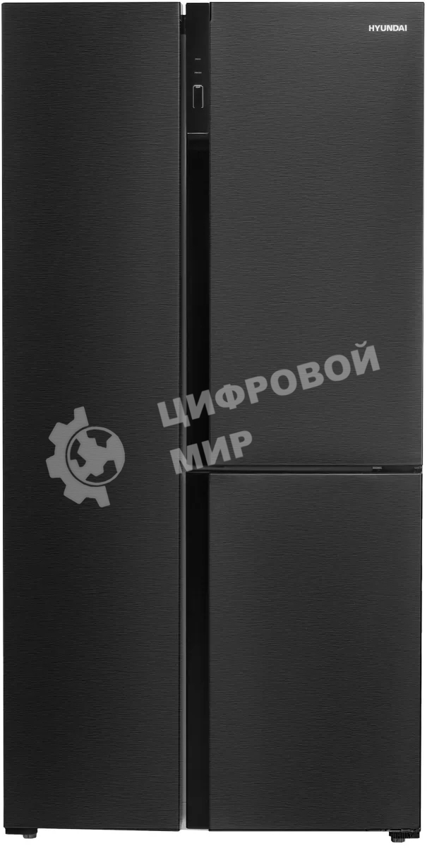 Холодильник Hyundai CS5073FV графит трехкамерный инвертер 292/167л морозилка сбоку, No Frost, Side by Side