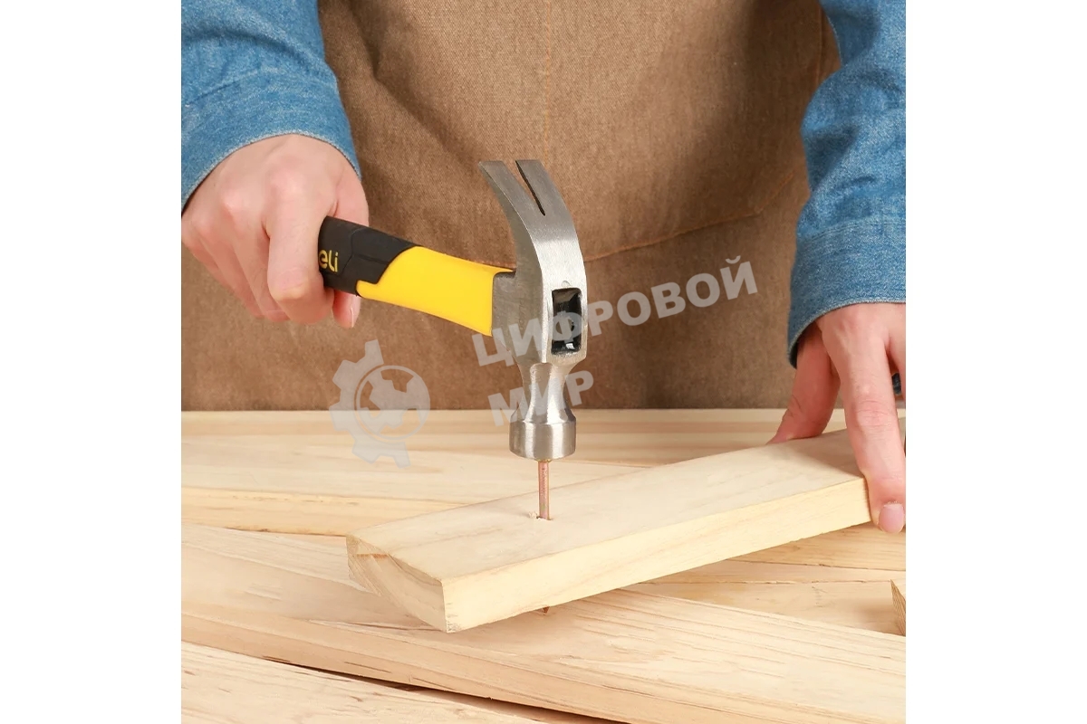 Молоток-гвоздодер Deli DL5001 250 гр Фибергласовая рукоять