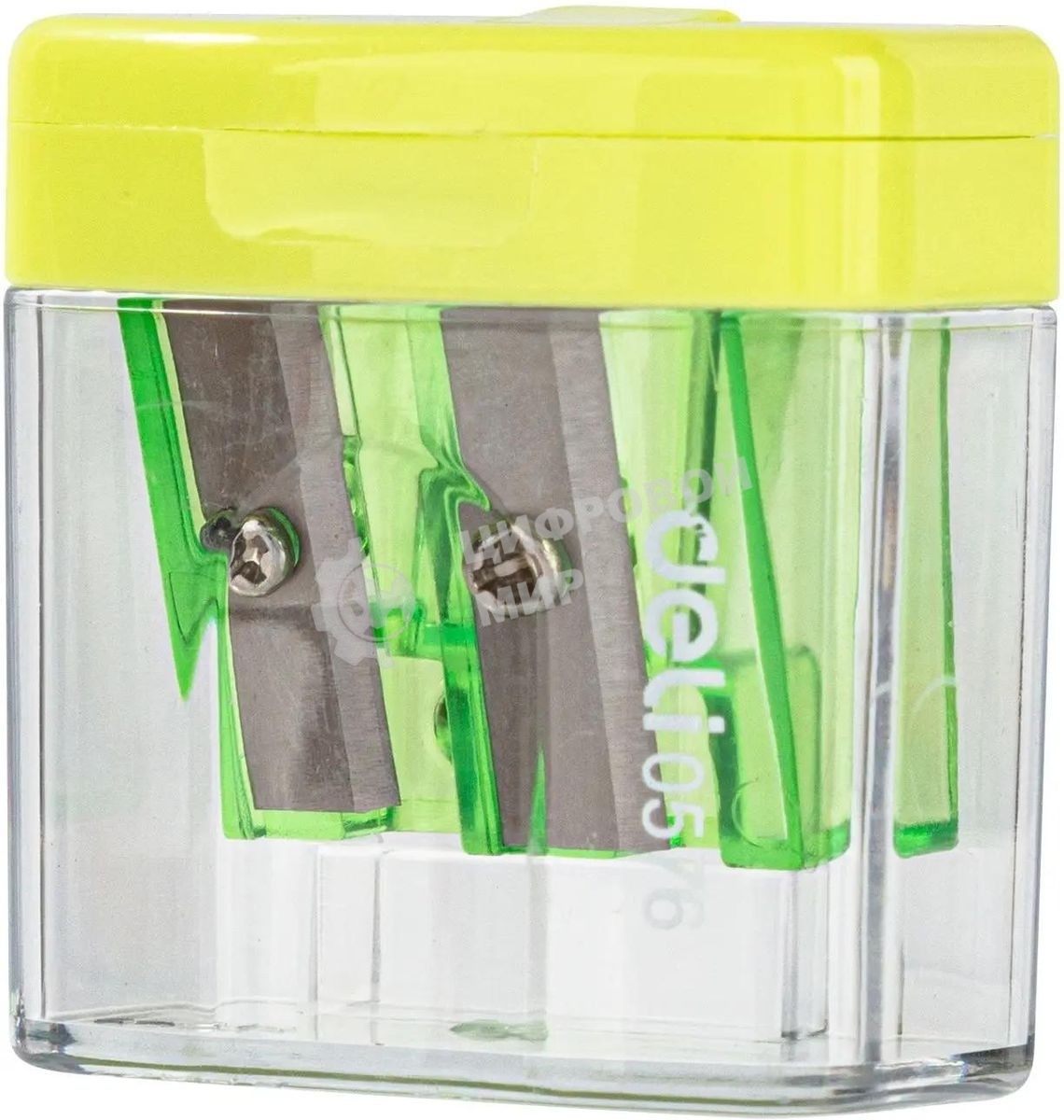 Точилка для карандашей ручная Deli E0576, 2 отверстия, пластик, ассорти