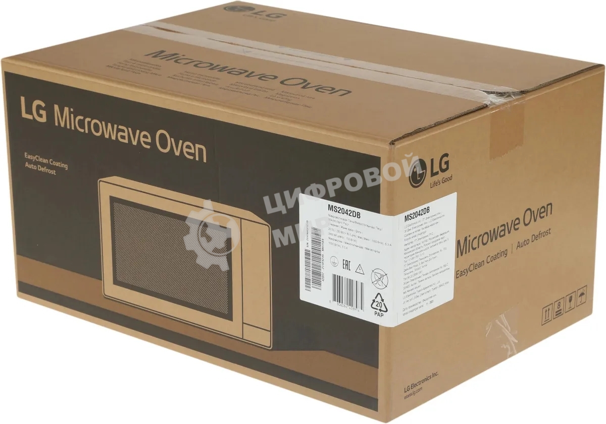 Микроволновая печь LG MS2042DB черный, 20 л, 700 Вт, переключатели - сенсор