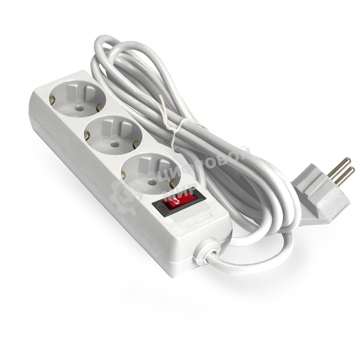 Удлинитель ExeGate EC-3-5W EX279353RUS белый, 5 м, евровилка, 3 розетки, 2200 Вт