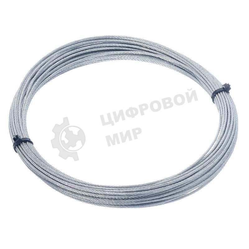 Трос стальной СТРОЙМЕТИЗ 4140091 6.0 мм DIN 3055 цинк (уп.10 м) подвес