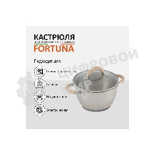 Кастрюля MALLONY Fortuna нержавеющая сталь, со стеклянной крышкой, матовый корпус ручки с силиконом, 2,5 л