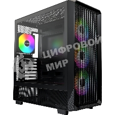 Компьютерный корпус Montech X5 черный без БП ATX 4x120мм 1xUSB2.0 1xUSB3.0 audio bott PSU