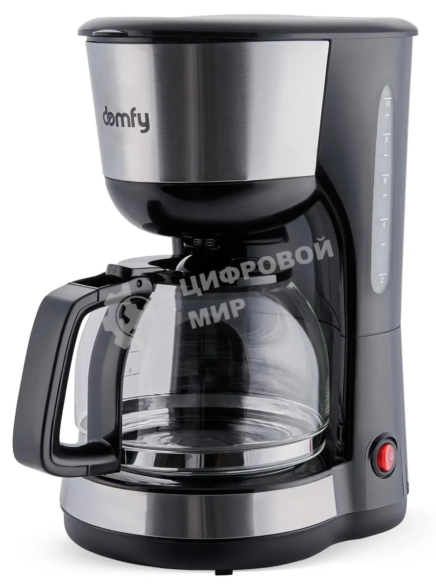Кофеварка капельная Domfy metal DSM-CM301 1000Вт черный/серебристый