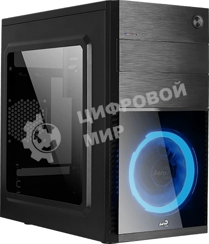 Компьютерный корпус Aerocool / Formula Cs-105 Blue (mATX, без БП, 1x USB3.0, 1x USB2.0, 1x 12cm blue LED front fan)