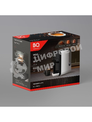 Кофеварка комбинированная BQ CM3000 черный/белый, исп. кофе - молотый, капсулы Nespresso/Dolce Gusto, 0.6 л, 1450 Вт, 19 бар