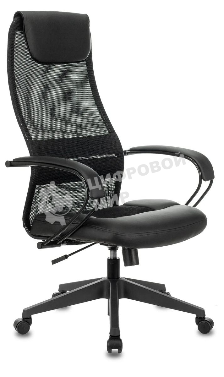 Кресло руководителя Бюрократ CH-608/BLACK TW-01 TW-11 черный, спинка сетка, искусст. кожа/ткань