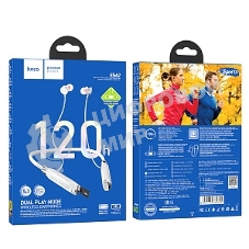 Беспроводные наушники HOCO ES62 Pretty серебристый, внутриканальные (с шейным ободом), Bluetooth