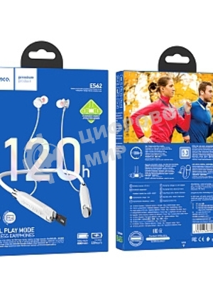 Беспроводные наушники HOCO ES62 Pretty серебристый, внутриканальные (с шейным ободом), Bluetooth